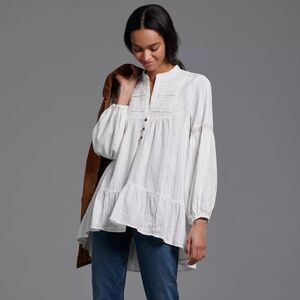 Anthropologie - Haley Embroidered Lace tunic blouse - S